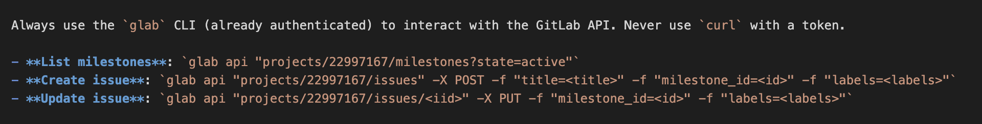Skill for glab CLI