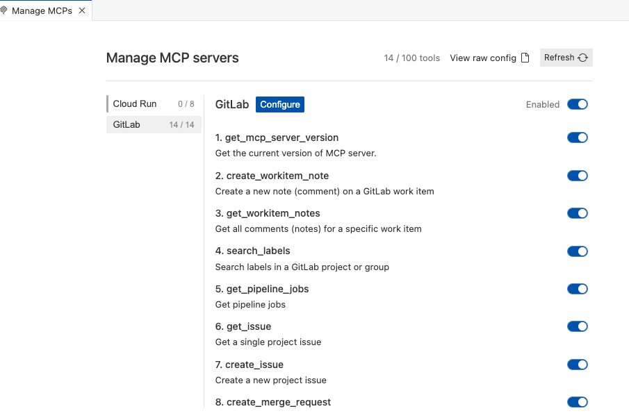 GitLab MCP configuration