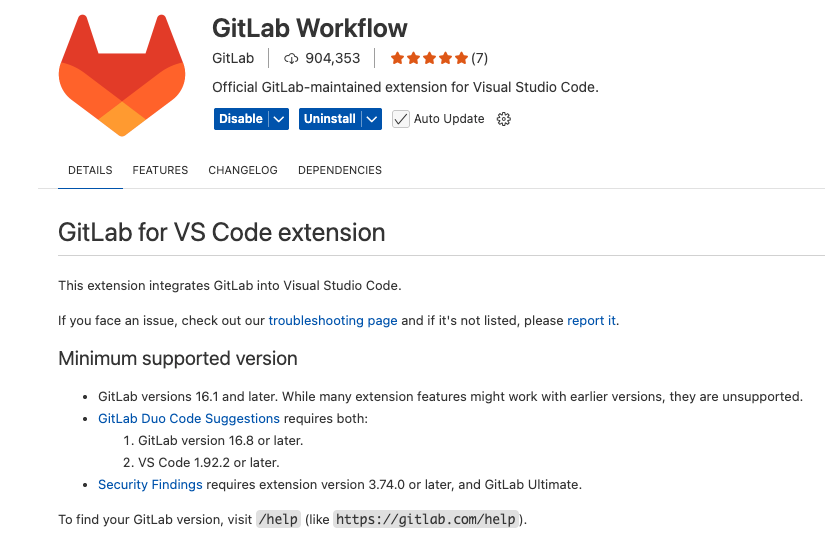 GitLab extension