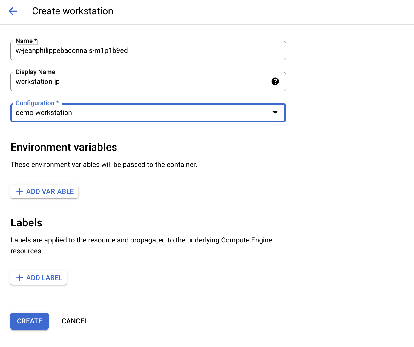 Workstation - create worksation