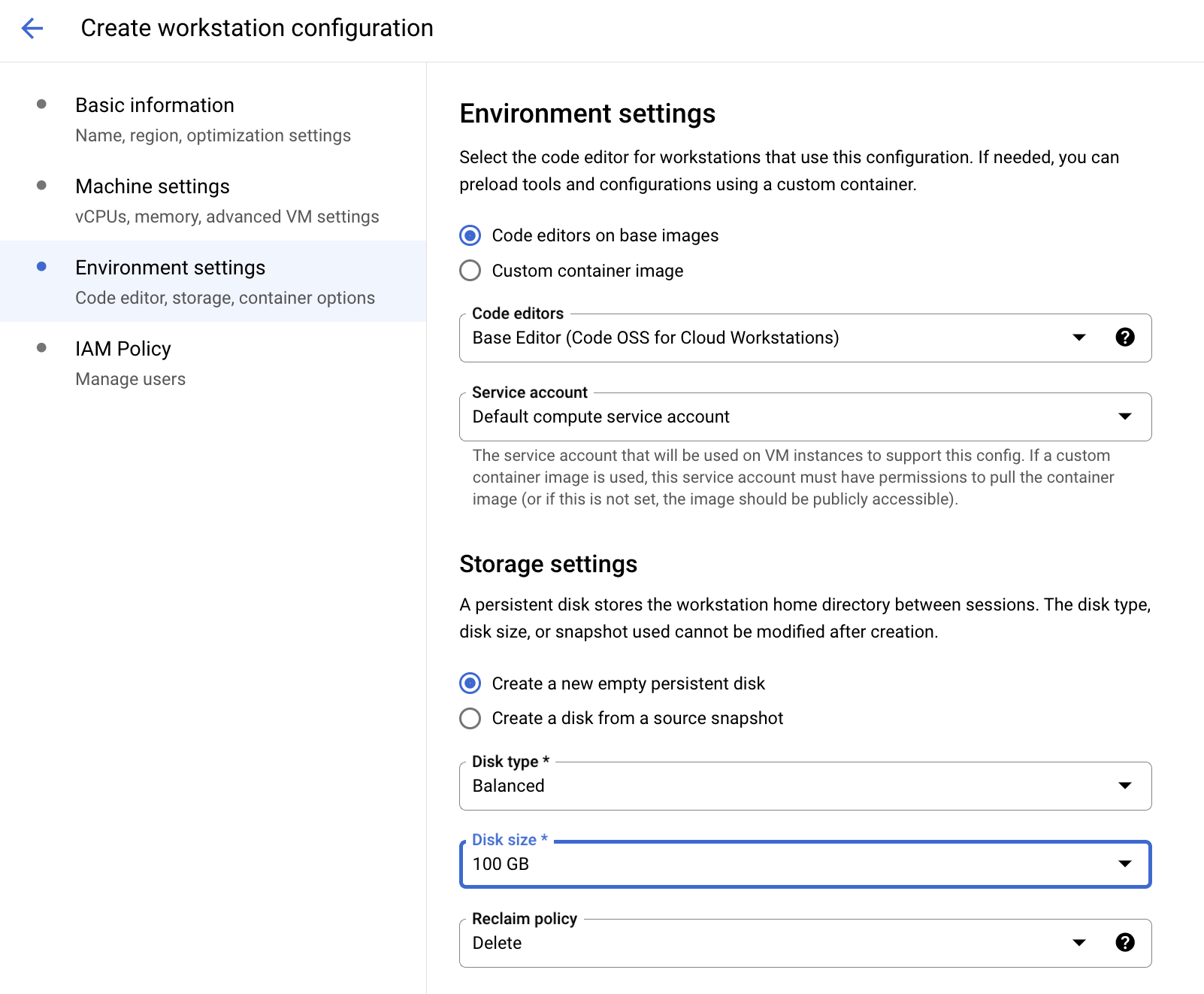 Workstation - environment settings